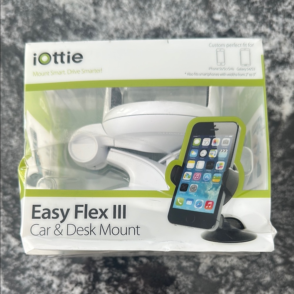 Easy Flex III White Car & Desk Phone Mount